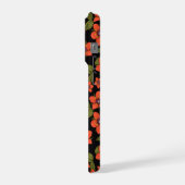 Red green purple Scarlet Pimpernel watercolor iPhoneケース (左側面)