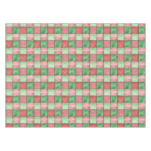 Red Green Rustic Plaid Patchwork Quilt Look テーブルクロス (正面(横))