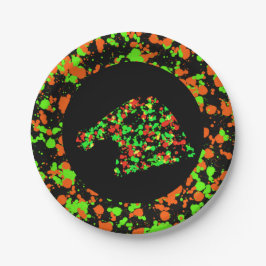 Red Green Santa Hat Splattered Paint ペーパープレート