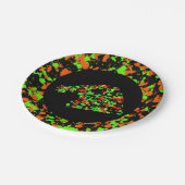 Red Green Santa Hat Splattered Paint ペーパープレート (アングル)