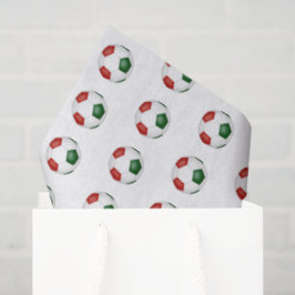 red green soccer balls pattern 薄葉紙