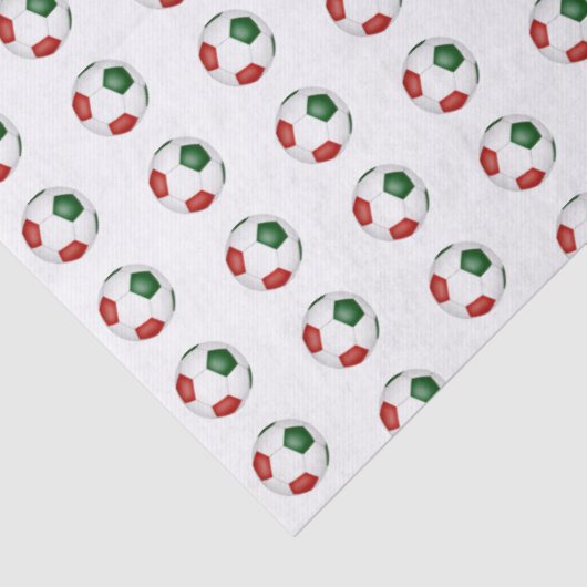 red green soccer balls pattern 薄葉紙 (詳細)