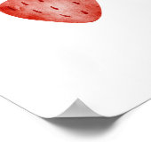 Red & Green Strawberry Summer Spring Fruit Poster ポスター (角)