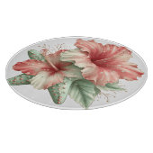 RED & GREEN SUMMER HIBISCUS FLOWERS カッティングボード (角)