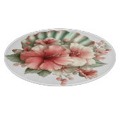RED & GREEN SUMMER HIBISCUS FLOWERS カッティングボード (角)