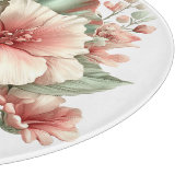 RED & GREEN SUMMER HIBISCUS FLOWERS カッティングボード (角)