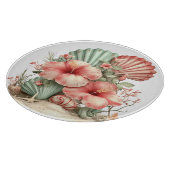 RED & GREEN SUMMER HIBISCUS FLOWERS カッティングボード (角)