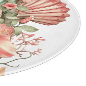 RED & GREEN SUMMER HIBISCUS FLOWERS カッティングボード (角)