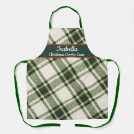 Red Green Tartan Plaid Personalized Christmas  Apr エプロン