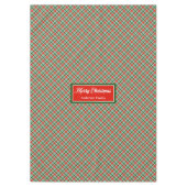 Red Green Tartan Tablecloth Chic Custom Name Style テーブルクロス (正面)
