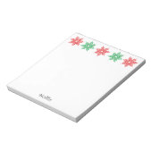 Red & Green Watercolor Snowflakes ノートパッド (回転)