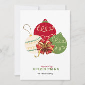 Red Green White Christmas Balls Card シーズンカード (正面)
