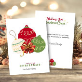 Red Green White Christmas Balls Card シーズンカード