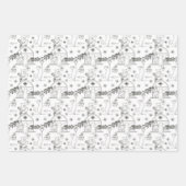 Red green & white Christmas winter cats ラッピングペーパーシート (正面3)