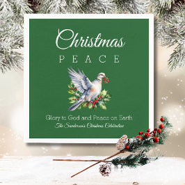Red Green White Peace Dove Christian Christmas スタンダードカクテルナプキン