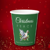 Red Green White Peace Dove Christian Christmas 紙コップ