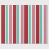 Red Green & White Snowflake Lane Wrapping Paper ラッピングペーパー (フラット)