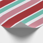 Red Green & White Snowflake Lane Wrapping Paper ラッピングペーパー (角)