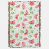 Red Green White Watermelons スローブランケット (正面縦)