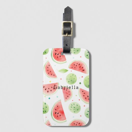 Red Green White Watermelons   ラゲッジタグ (正面縦)