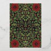 Red Green William Morris Happy Holidays Photo 箔シーズンカード (裏面)