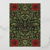Red Green William Morris Season's Greetings Photo 箔シーズンカード (裏面)