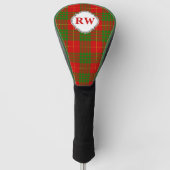 Red Green Yellow Tartan Plaid Monogram ゴルフヘッドカバー (正面)