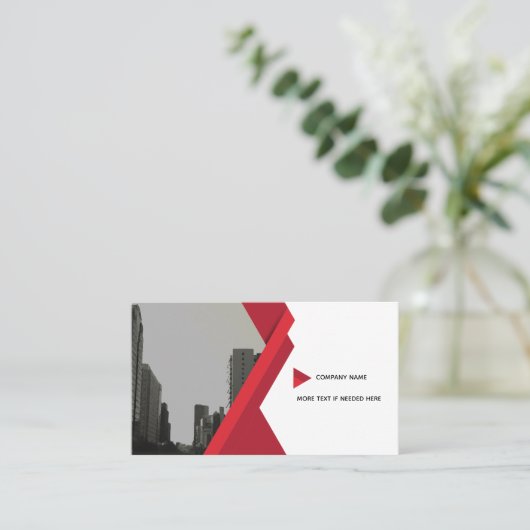 Red Grey Business Modern Card 名刺 (スタンド正面)