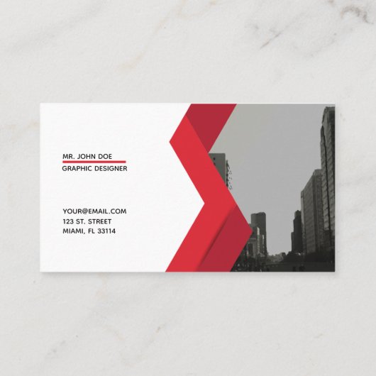Red Grey Business Modern Card 名刺 (裏面)