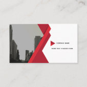 Red Grey Business Modern Card 名刺 (正面)