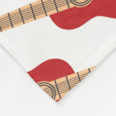 Red Guitar Pattern フリースブランケット (角)