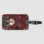 Red Hair Boudoir Burgundy Floral ラゲッジタグ (正面横)