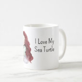 Red Hair Girl Love Sea Turtle コーヒーマグカップ (正面右)