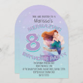 Red Hair Mermaid Age Birthday Party Invitation 招待状 (正面/裏面)