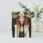 Red haired Goddess Woman With a Skull ポストカード (スタンド正面)