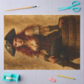 Red-Haired Pirate Woman Decoupage 薄葉紙 (クラフト)
