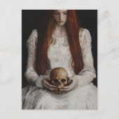 Red haired Woman With a Skull ポストカード (正面)