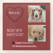 Red Halo Pet Loss Keepsake ガラスコースター (正面)