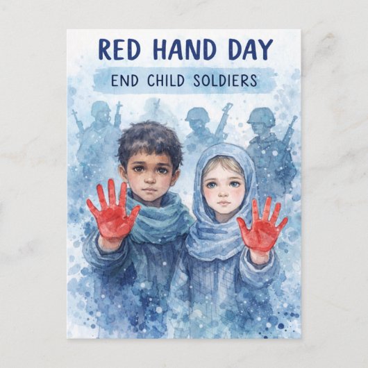 Red Hand Day Postcard Hope for Children シーズンポストカード (正面)