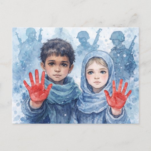 Red Hand Day Postcard Hope for Children シーズンポストカード (正面)