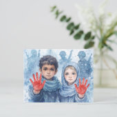 Red Hand Day Postcard Hope for Children シーズンポストカード (スタンド正面)