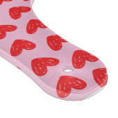 Red Hand-Drawn Doodle Hearts Pattern on Pastel Pin カッティングボード (角)