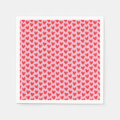 Red Hand-Drawn Doodle Hearts Pattern on Pastel Pin スタンダードカクテルナプキン (正面)