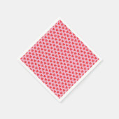 Red Hand-Drawn Doodle Hearts Pattern on Pastel Pin スタンダードカクテルナプキン (角)