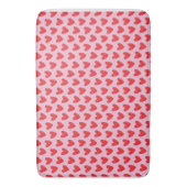 Red Hand-Drawn Doodle Hearts Pattern on Pastel Pin バスマット (正面縦)