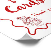 Red Hand Drawn Italian Gift and Cards wedding sign ポスター (角)