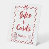 Red Hand Drawn Italian Gift and Cards wedding sign 台座サイン (正面)