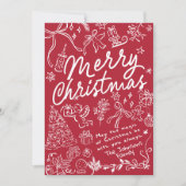 Red Hand Drawn Merry Christmas Card シーズンカード (正面)
