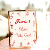 Red Hand Drawn Thats Amore Bridal Shower Favor ポスター