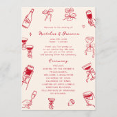 Red Hand Drawn Wedding プログラム (正面)